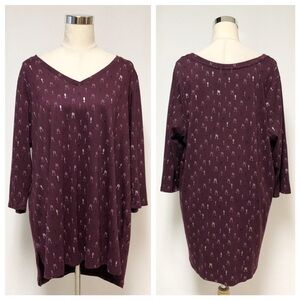 ➕ Lane Bryant Champagne Glass Tunic Top Sz 18 20